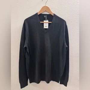 Uniqlo Men's V-Neck Cotton Cashmere Sweater - Charcoal XL BRAND NEW W/ TAGS